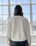 Load image into Gallery viewer, Cream Ladies Long Sleeve Sweater Top
