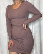 Load image into Gallery viewer, Ladies Ribbed Knit Dress   Color: Mauve
