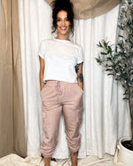 Load image into Gallery viewer, Pale Rose Ladies Washed Cargo Joggers
